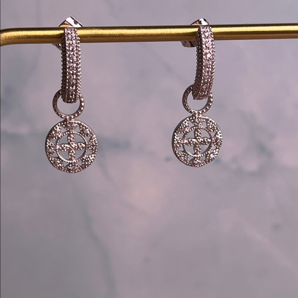 FAS 925 Silver & CZ drop earrings